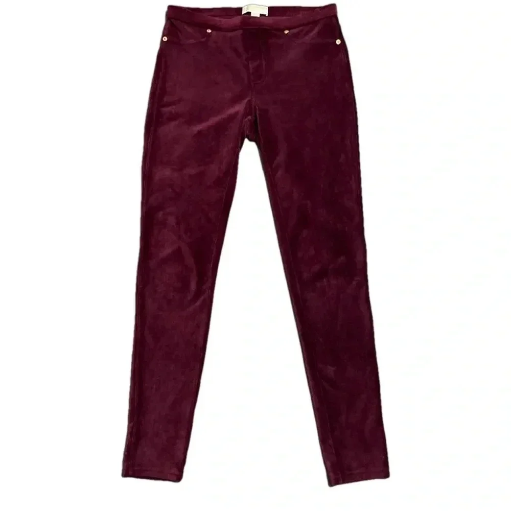 Michael Michael Kors Corduroy Maroon Leggings. Small.